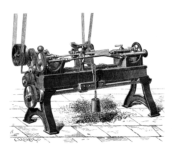 木材工业的古董插图图片下载