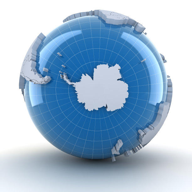 地球与南极洲，3d渲染图片下载