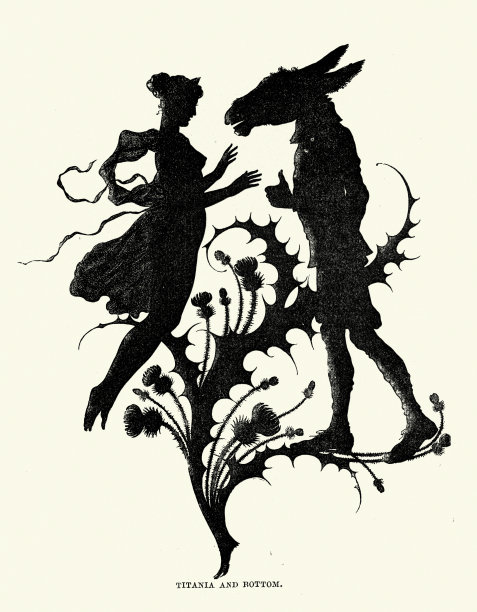 仲夏夜之梦-泰坦尼娅和波顿的剪影图片下载