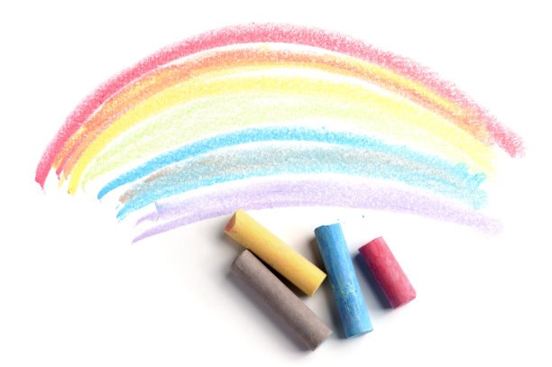 用彩色粉笔画的曲线图片下载