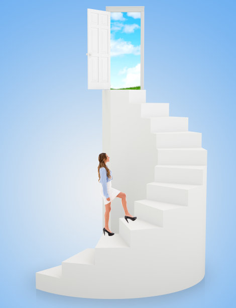 职场女性爬楼梯图片下载