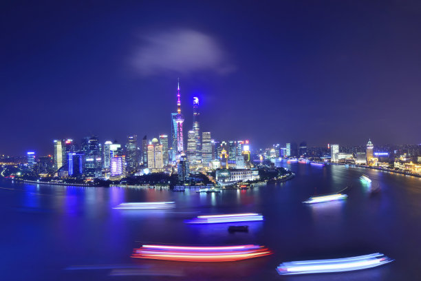 夜晚的上海天际线图片下载