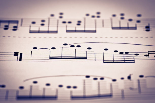 音乐单与软焦点，单色图像图片下载