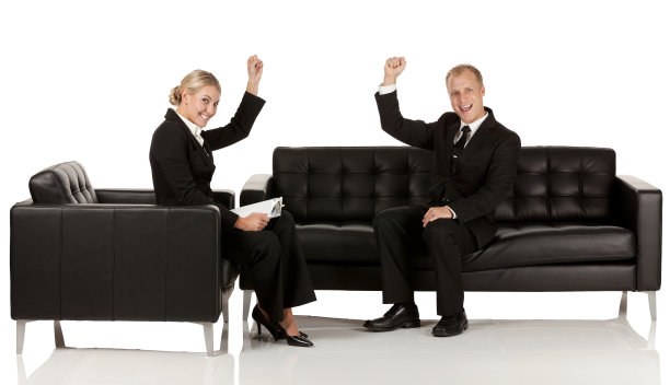 商业夫妇高兴起来图片下载