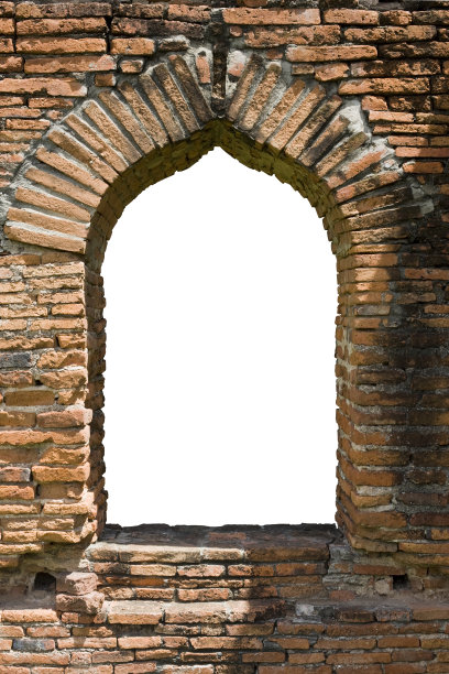 古砖窗拱背景。图片下载