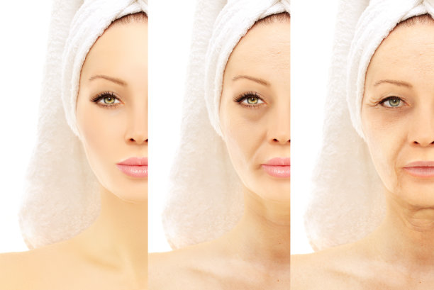 老化。成熟女人年轻的女人。素材图片