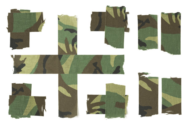 伪装胶带隔离在一个纯白色的背景图片下载