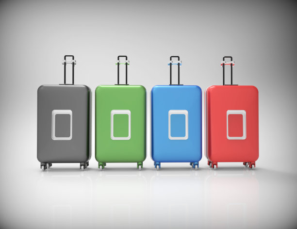 3 d彩色suitcases-concept图片下载