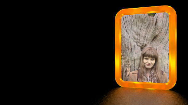 橙色垂直相框墙纸背景与剪切路径图片下载