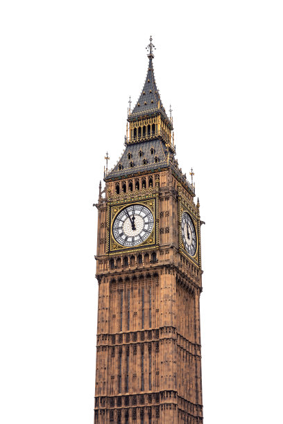 白色背景上的大本钟图片下载