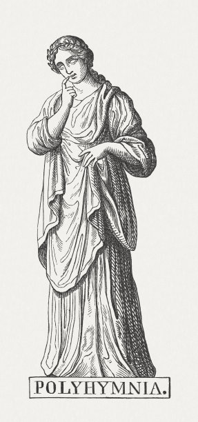 希腊缪斯女神，诗歌、舞蹈、哑剧和几何学的缪斯女神图片下载