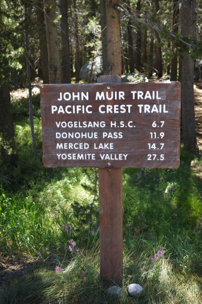 John Muir和Pacific Crest Trail Sign图片下载