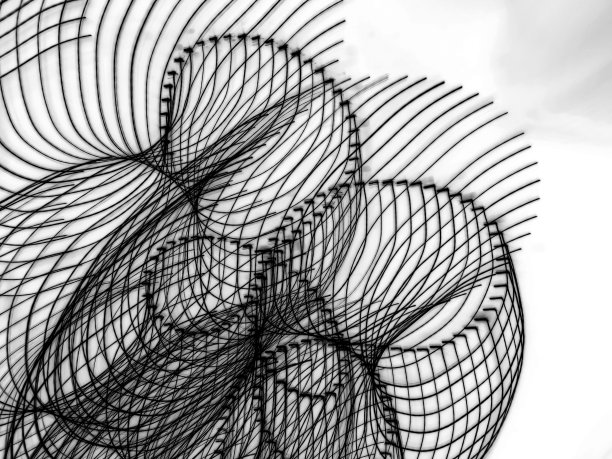 弯曲的黑白光线图片下载