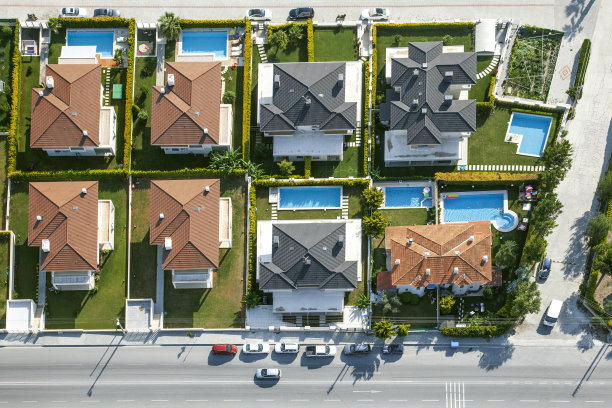 鸟瞰图一组房屋图片下载