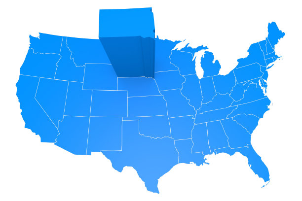 美国地图上的南达科他地区图片下载