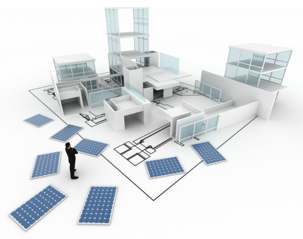 正在建设的房子，蓝图被孤立在白色上图片下载