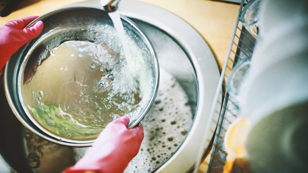 洗盘子。图片下载