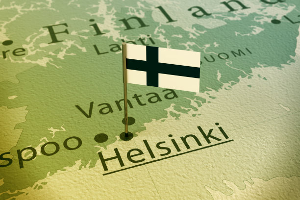 赫尔辛基芬兰国旗徽章地图图片下载