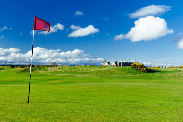 高尔夫旗，老球场，圣安德鲁斯，苏格兰图片下载