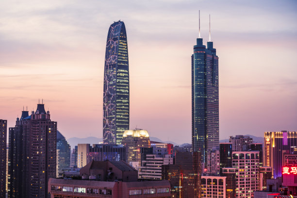 深圳摩天大楼夜景素材图片
