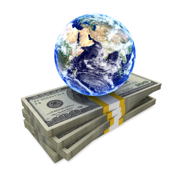 钞票上的地球(图片元素由美国宇航局提供)图片下载