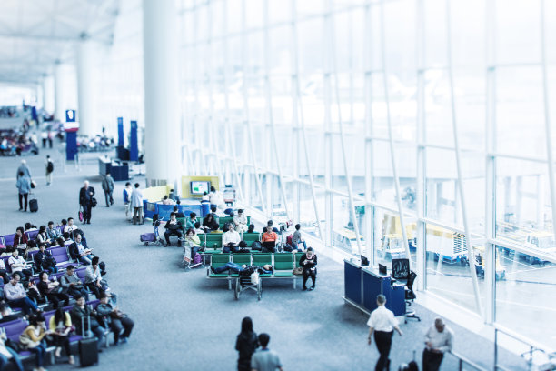 香港国际机场人潮涌动素材图片