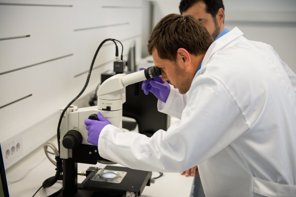 研究显微镜的科学家素材图片