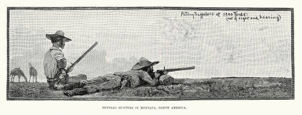 西部野牛猎人，蒙大拿图片下载