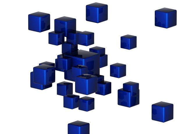 蓝色立方体图片下载