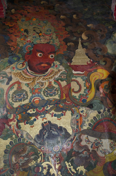 德婆罗伽-四大天佑，西藏壁画图片下载
