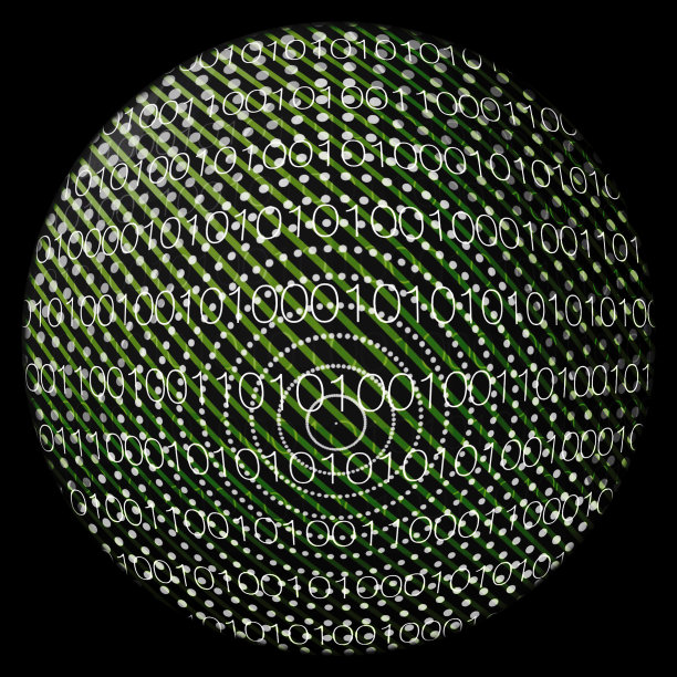 未来的二进制代码设计与圆形模式图片下载