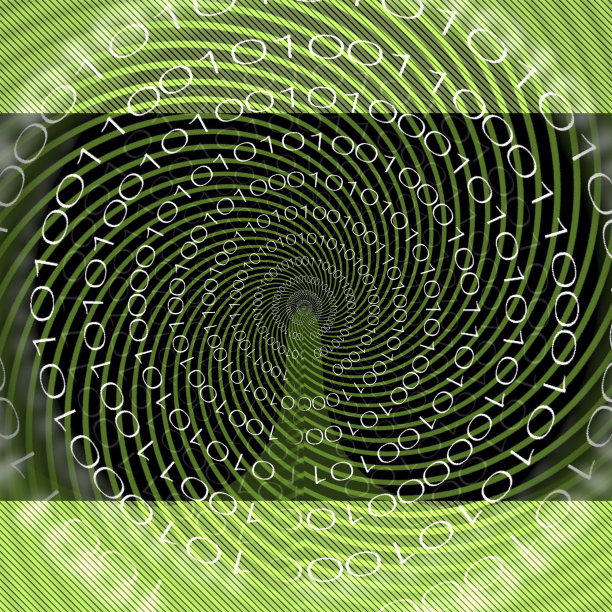 未来的二进制代码设计与圆形模式图片下载