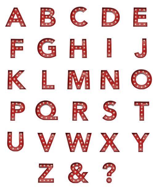 娱乐业电影院电影院发光的字母表图片下载