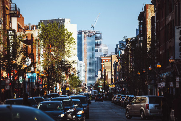 芝加哥繁忙的街道。柳条公园。素材图片