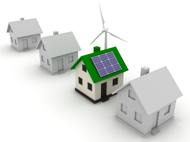 智能家居自动化风力涡轮机太阳能概念图片下载