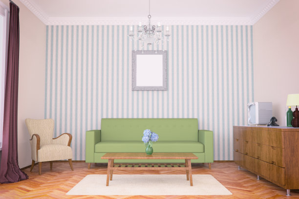 复古客厅内饰图片下载