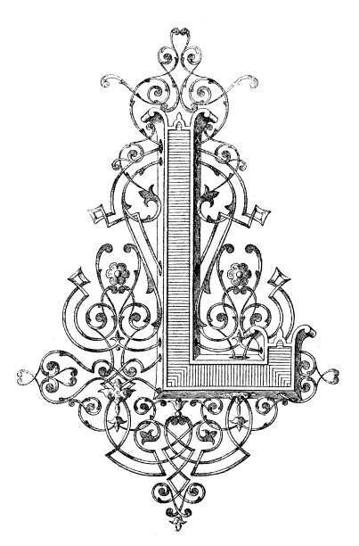 华丽的字母L的古董插图图片下载