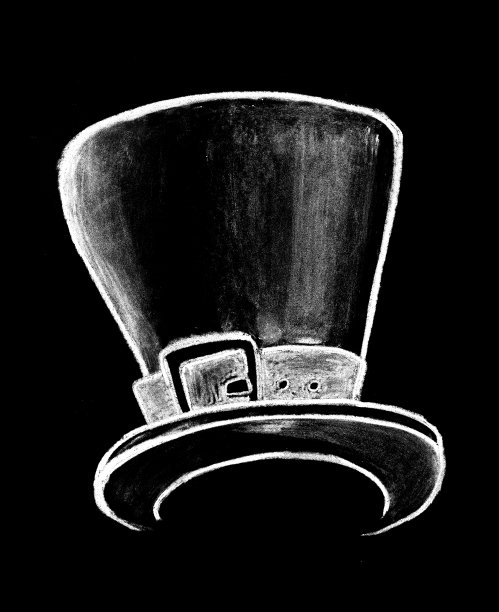 圣帕特里克节符号用粉笔孤立地画在黑色黑底上图片下载