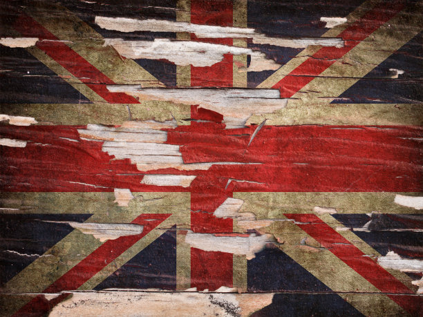 狼籍的英国国旗。图片下载
