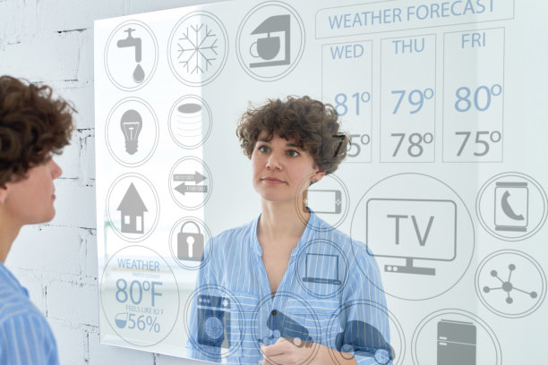 女人用智能镜子素材图片