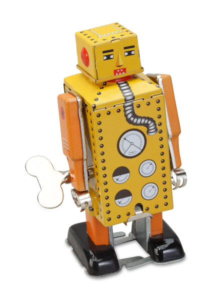 旧的经典锡机器人玩具图片下载
