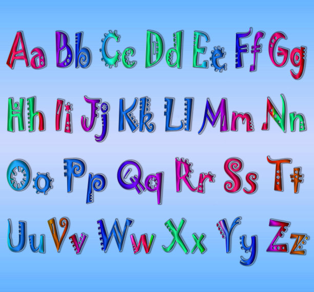 A ~ Z的大写字母和小写字母图片下载