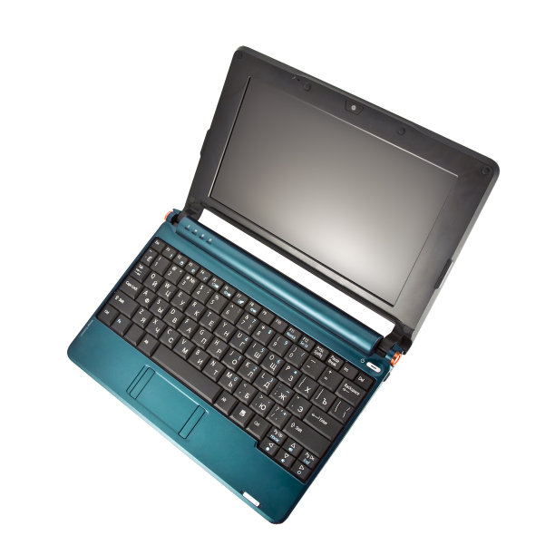 孤立的蓝绿色的上网本图片下载