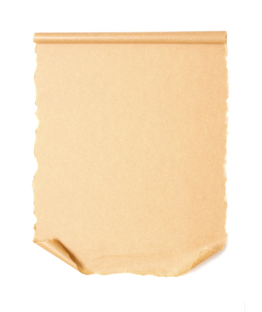 空白棕色纸页卷曲背景纹理孤立图片下载