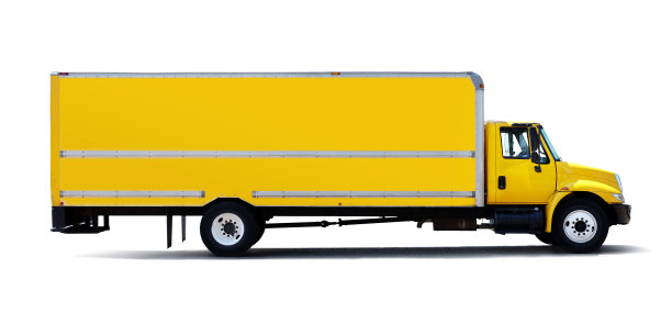 黄色卡车(剪影路径)图片下载