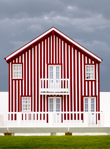 条纹海滨别墅图片下载