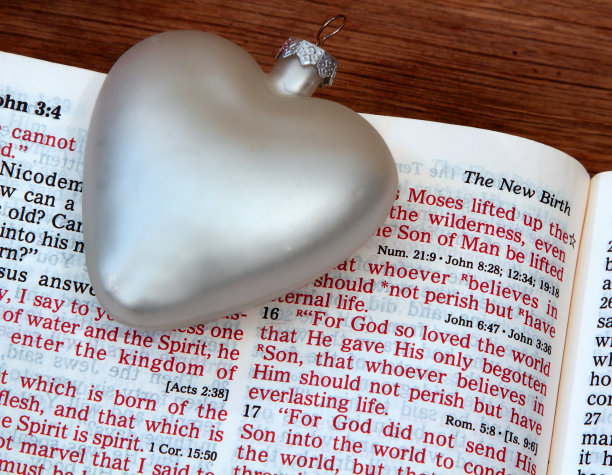 宗教:打开圣经约翰福音3:16，心白图片下载