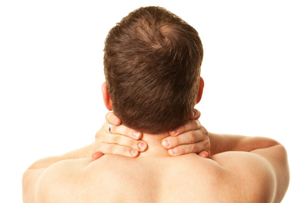 男人，在痛苦中，紧握着脖子图片下载