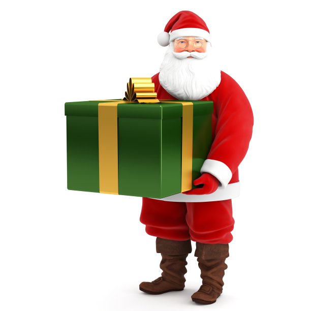 圣诞老人和礼盒图片下载