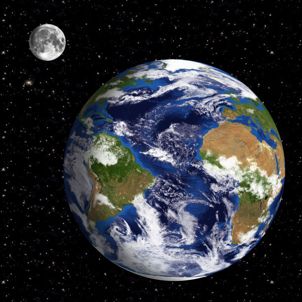 地球模型:以太空为背景的大西洋视图图片下载